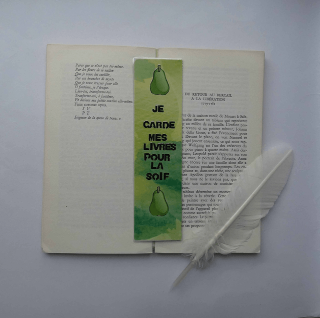 Je garde mes livres pour la soif