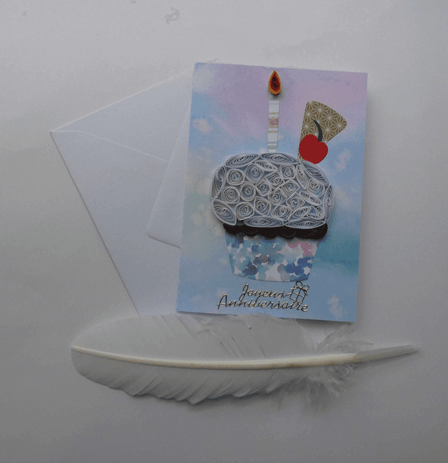 Anniversaire en quilling artisanal