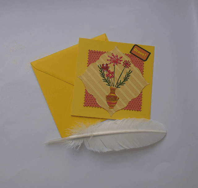 Bravo avec un bouquet