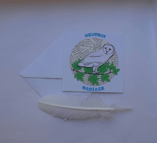 Heureux mariage avec un hibou