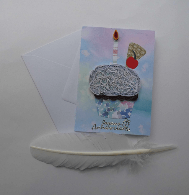 Anniversaire en quilling artisanal