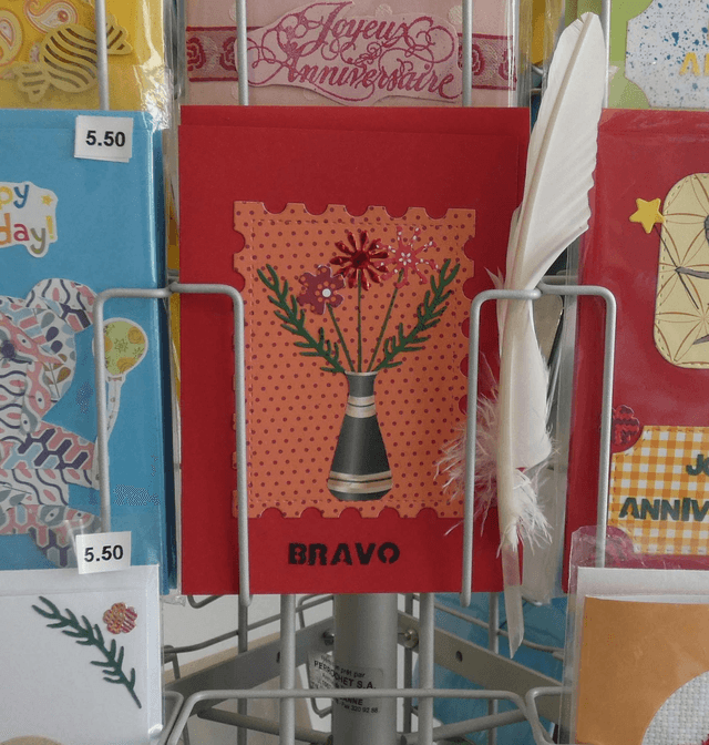 Bravo avec un bouquet