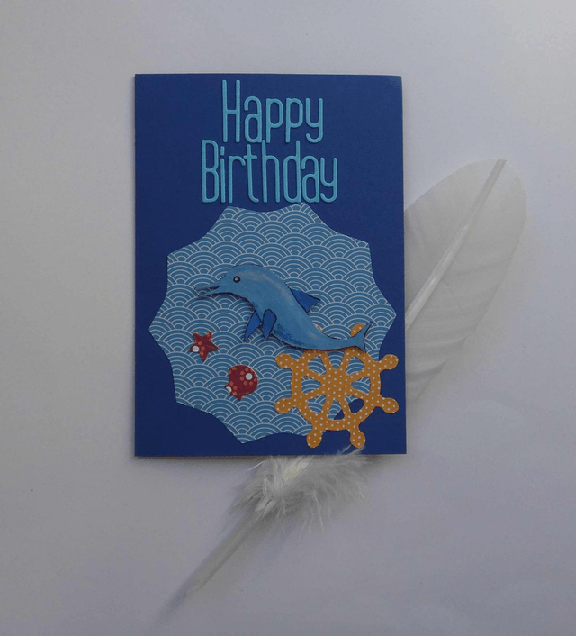 Happy birthday avec un dauphin
