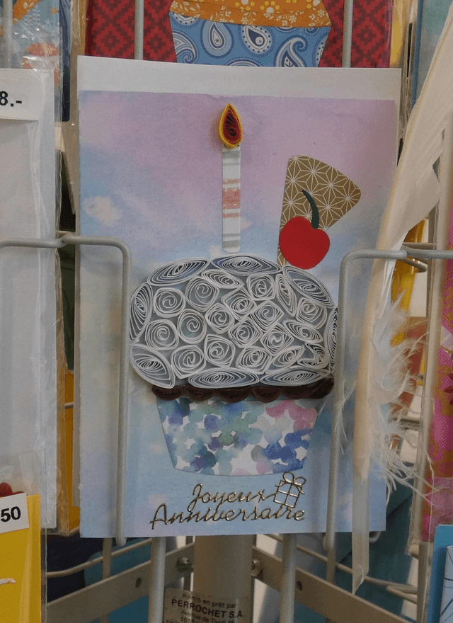Anniversaire en quilling artisanal