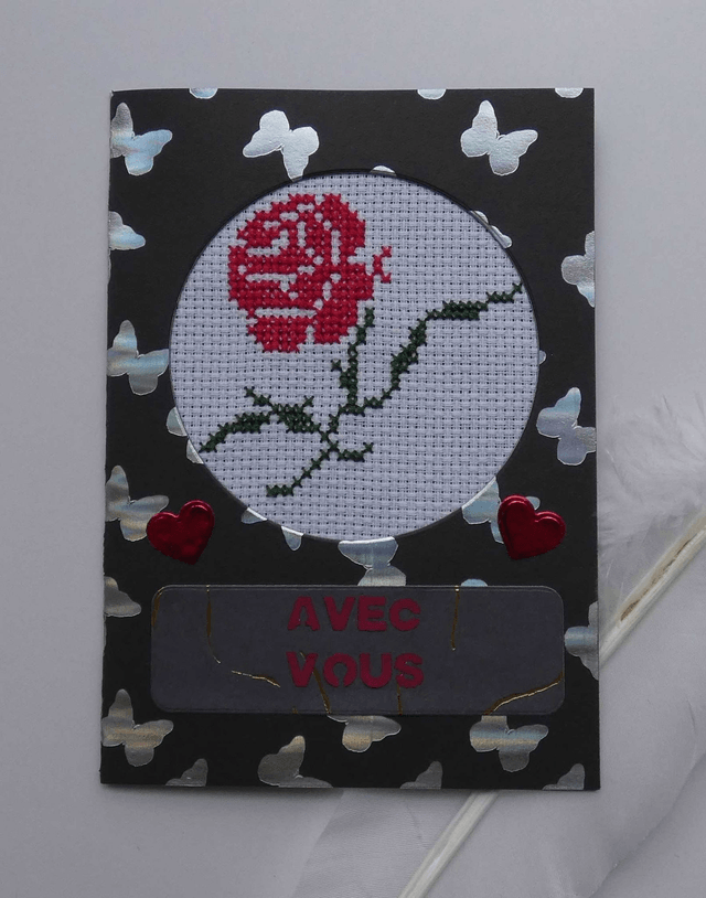 La fleur brodée de condoléance