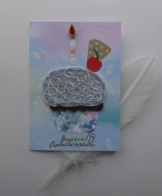 Anniversaire en quilling artisanal
